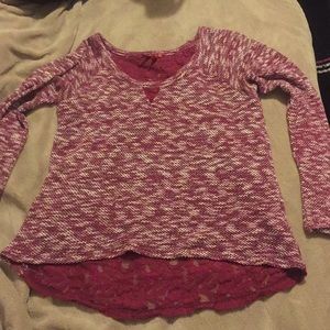 Maroon/burgundy knit long sleeve sweater